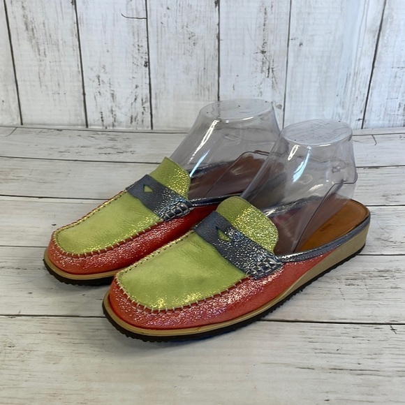 Sesto Meucci Multi Color Leather "Glitter" Mules - Picture 1 of 13